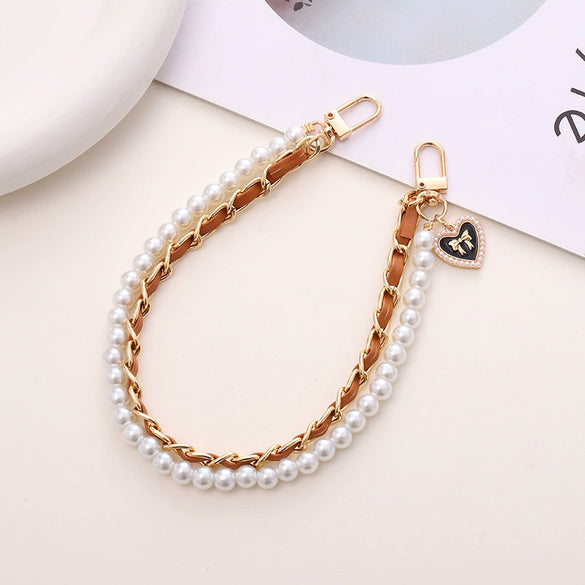 Handheld Chain Jewelry Accessories Metal Leather Double Chain Hand Knitted