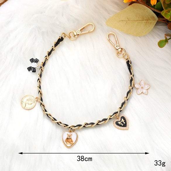 Handheld Chain Jewelry Accessories Metal Leather Double Chain Hand Knitted