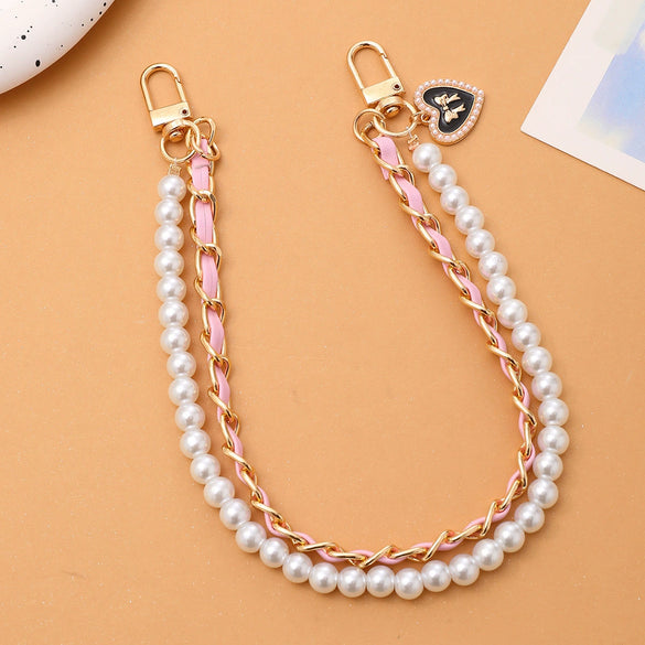 Handheld Chain Jewelry Accessories Metal Leather Double Chain Hand Knitted