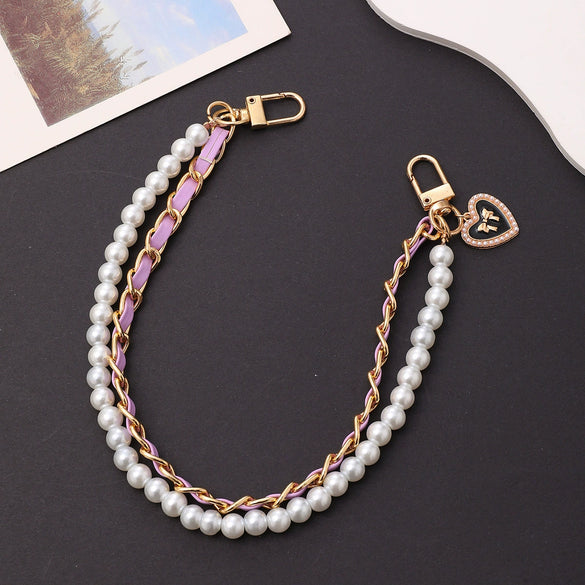 Handheld Chain Jewelry Accessories Metal Leather Double Chain Hand Knitted