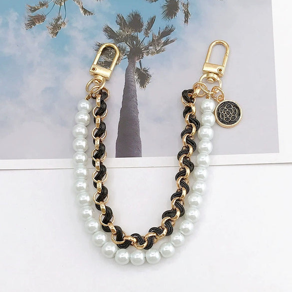 Handheld Chain Jewelry Accessories Metal Leather Double Chain Hand Knitted