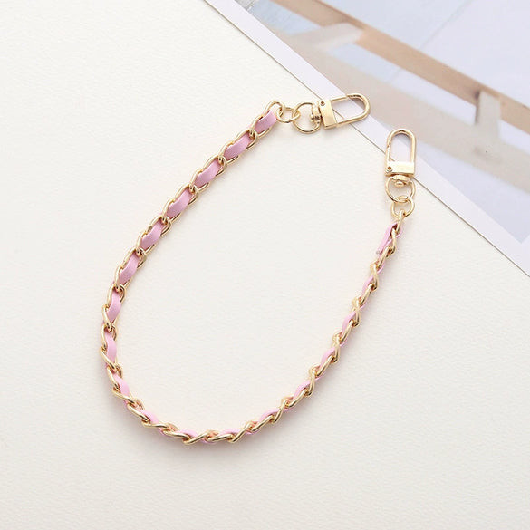 Handheld Chain Jewelry Accessories Metal Leather Double Chain Hand Knitted
