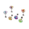 Handheld Flower Cut Zircon Titanium Steel Geometric Highend Piercing Earrings
