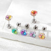 Handheld Flower Cut Zircon Titanium Steel Geometric Highend Piercing Earrings