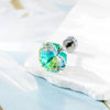 Handheld Flower Cut Zircon Titanium Steel Geometric Highend Piercing Earrings