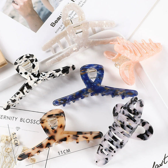 Handmade Acetate Acrylic Crossshaped Hair Claw Clip For Women Stylish Hair Accessory