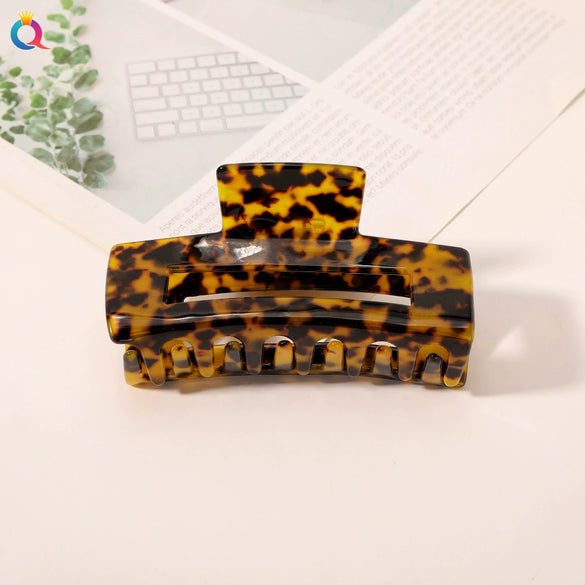 Handmade Acetate Tortoiseshell Pattern Duckbill Hair Clip For Women Minimalist Retro Elegant Large Hair Accessory