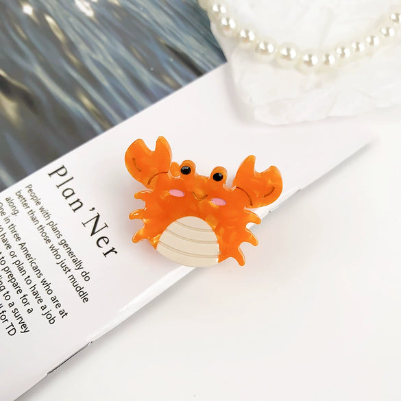 Handmade Acetic Acid Cartoon Ocean Animals Hair Clips For Women