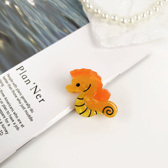 Handmade Acetic Acid Cartoon Ocean Animals Hair Clips For Women