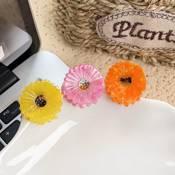 Handmade Acetic Acid Flower Hair Clips For Women Sunflower And Daisy Styles