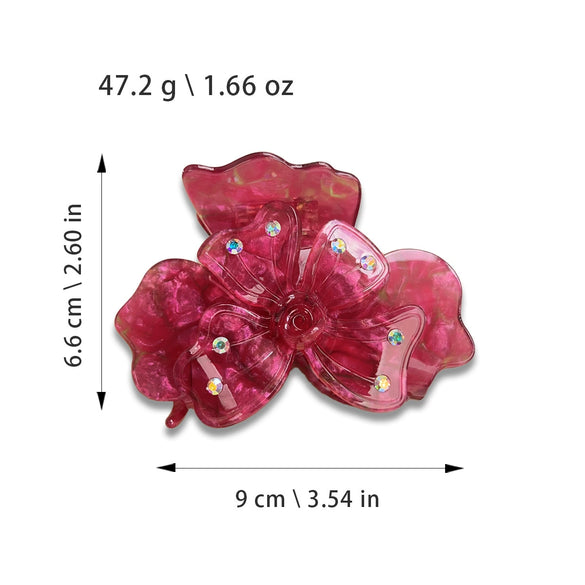 Handmade Acetic Acid Fourleaf Clover Flower Hair Clip For Women