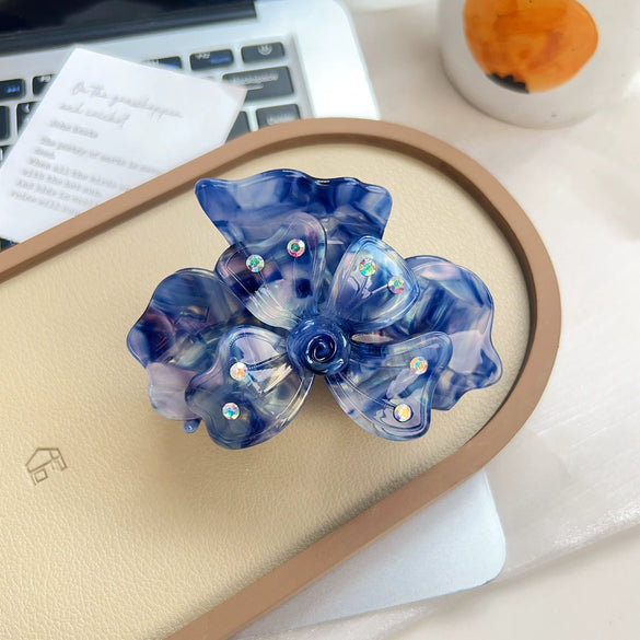 Handmade Acetic Acid Fourleaf Clover Flower Hair Clip For Women