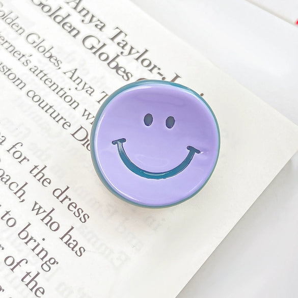 Handmade Acetic Acid Smiley Face Hairpin For Women Cute Cartoon Expression Hair Accessory