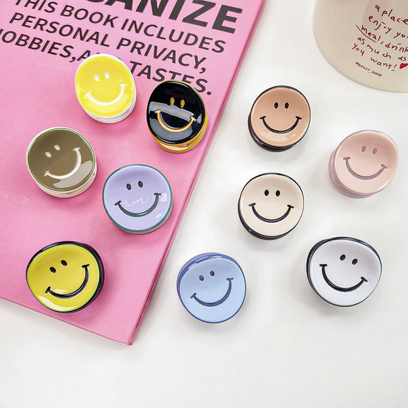 Handmade Acetic Acid Smiley Face Hairpin For Women Cute Cartoon Expression Hair Accessory