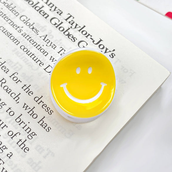 Handmade Acetic Acid Smiley Face Hairpin For Women Cute Cartoon Expression Hair Accessory