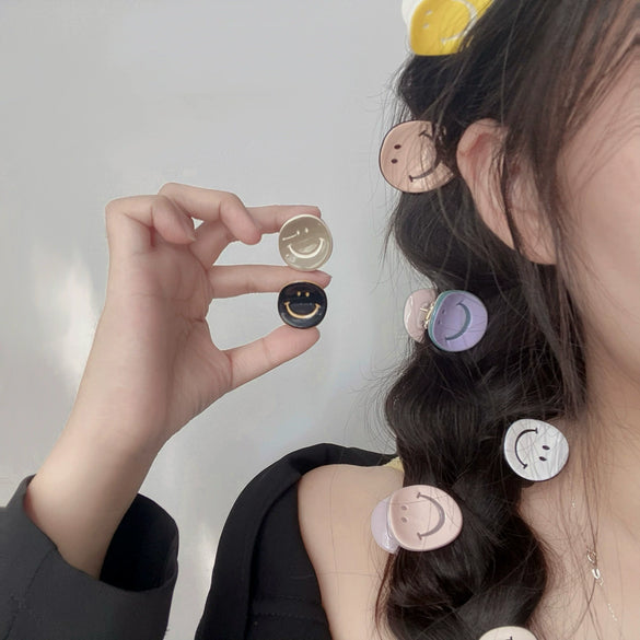 Handmade Acetic Acid Smiley Face Hairpin For Women Cute Cartoon Expression Hair Accessory