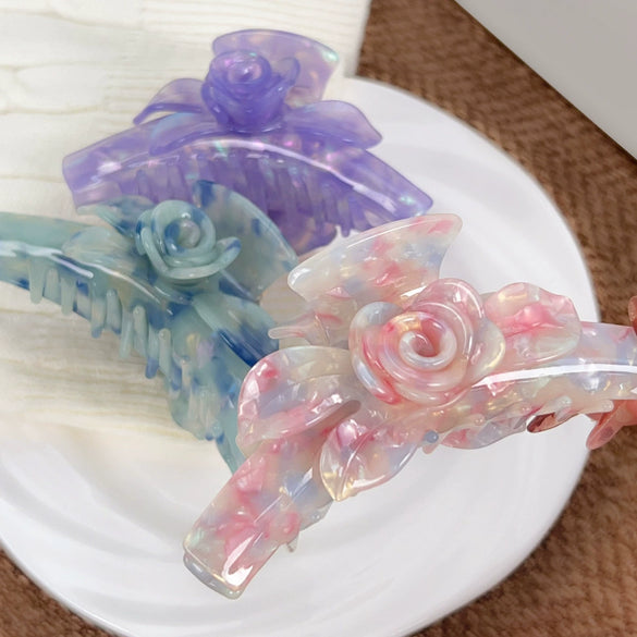 Handmade Acetic Acid Three Dimensional Flower Hair Clip For Women