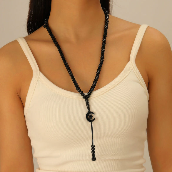 Handmade Acrylic And Alloy Muslim Arabic Rosary Beads Geometric Constellation Dualpurpose Bracelet Necklace