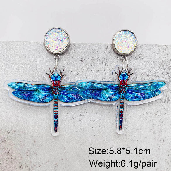 Handmade Acrylic Cartoon Animal Zodiac Geometric U Shaped Earrings