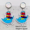Handmade Acrylic Cartoon Animal Zodiac Geometric U Shaped Earrings