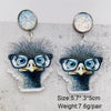 Handmade Acrylic Cartoon Animal Zodiac Geometric U Shaped Earrings