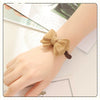 Handmade Acrylic Flocking Bow Hair Tie Cartoon Style Ponytail Elastic Hair Band For Women Hair Accessories