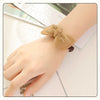 Handmade Acrylic Flocking Bow Hair Tie Cartoon Style Ponytail Elastic Hair Band For Women Hair Accessories