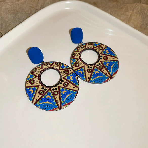 Handmade Acrylic Flowershaped Sunflower And Flamingo Earrings With French Oil Painting Style For Women