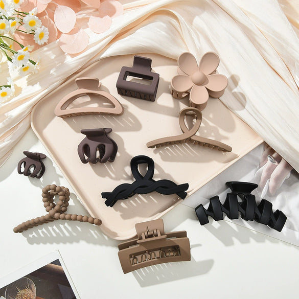 Handmade Acrylic Highend Women's Flower Shark Clip Hair Accessories Grabber Set
