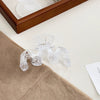 Handmade Acrylic Transparent Hair Grasp Clip With Lace Bow Pattern For Women
