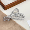 Handmade Acrylic Transparent Hair Grasp Clip With Lace Bow Pattern For Women