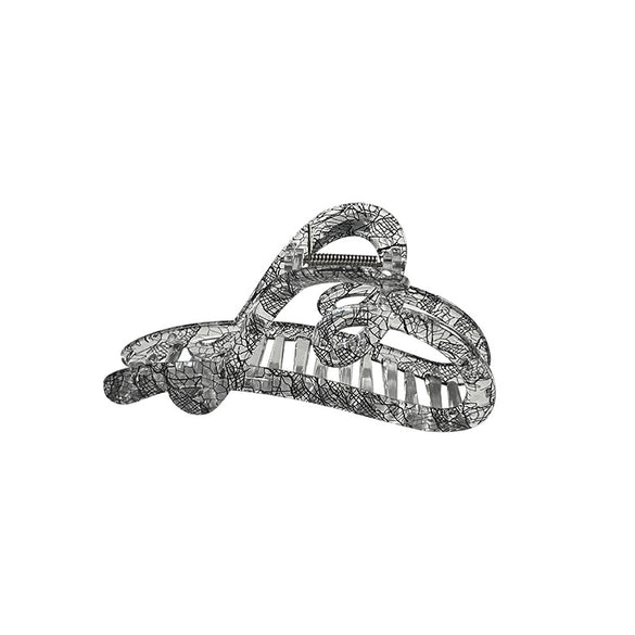 Handmade Acrylic Transparent Hair Grasp Clip With Lace Bow Pattern For Women