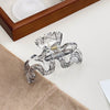 Handmade Acrylic Transparent Hair Grasp Clip With Lace Bow Pattern For Women