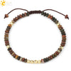 Handmade Adjustable Natural Crystal And Tourmaline Woven Bracelet Geometric Cut Stone Jewelry For Women Simple Style