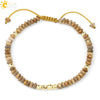 Handmade Adjustable Natural Crystal And Tourmaline Woven Bracelet Geometric Cut Stone Jewelry For Women Simple Style