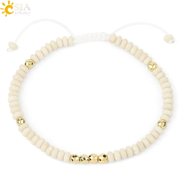 Handmade Adjustable Natural Crystal And Tourmaline Woven Bracelet Geometric Cut Stone Jewelry For Women Simple Style