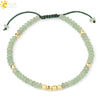Handmade Adjustable Natural Crystal And Tourmaline Woven Bracelet Geometric Cut Stone Jewelry For Women Simple Style