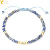 Handmade Adjustable Natural Crystal And Tourmaline Woven Bracelet Geometric Cut Stone Jewelry For Women Simple Style