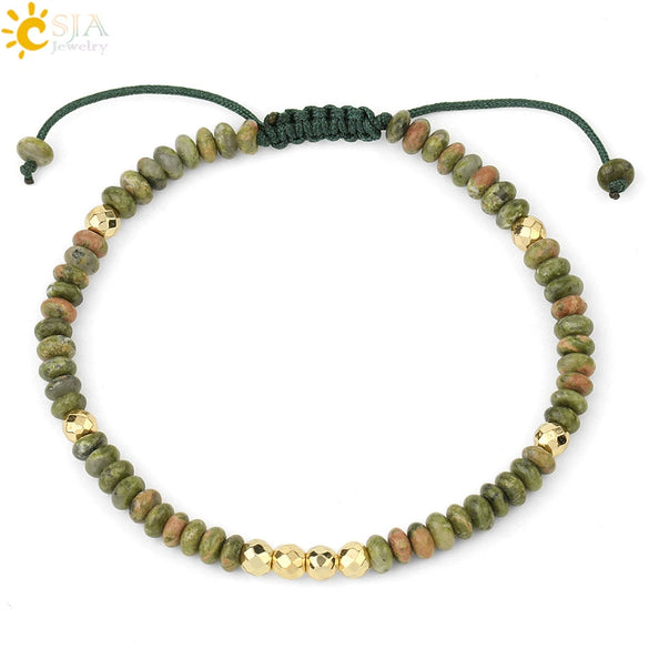 Handmade Adjustable Natural Crystal And Tourmaline Woven Bracelet Geometric Cut Stone Jewelry For Women Simple Style