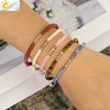 Handmade Adjustable Natural Crystal And Tourmaline Woven Bracelet Geometric Cut Stone Jewelry For Women Simple Style