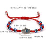 Handmade Adjustable Sevensection Geometricshaped Fashion Ol Unisex Bracelet Made Of Red Rope With Turkish Blue Eyes Design