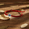 Handmade Adjustable Sevensection Geometricshaped Fashion Ol Unisex Bracelet Made Of Red Rope With Turkish Blue Eyes Design