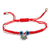 Handmade Adjustable Sevensection Geometricshaped Fashion Ol Unisex Bracelet Made Of Red Rope With Turkish Blue Eyes Design