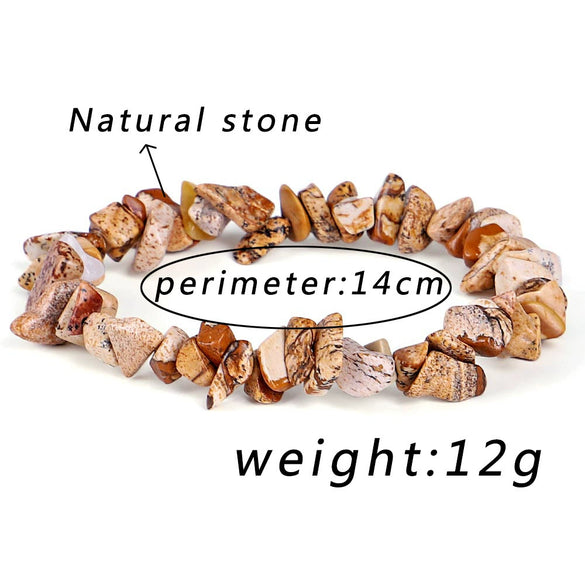 Handmade Agate Bead Bracelet For Women Simple Round Irregular Natural Stone Elastic Rope Wrist String
