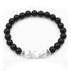 Handmade Agate Bead Couple Bracelet Set With Black And White Turquoise Frosted Green Aventurine And Rose Quartz Unisex Geometry Style