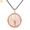 Handmade Agate Crystal Tree Pendant Semi Precious Stone Wire Wrapped Jewelry Necklace Pendant Personality Style