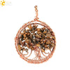 Handmade Agate Crystal Tree Pendant Semi Precious Stone Wire Wrapped Jewelry Necklace Pendant Personality Style