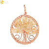 Handmade Agate Crystal Tree Pendant Semi Precious Stone Wire Wrapped Jewelry Necklace Pendant Personality Style