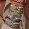 Handmade Alloy Acrylic Geometric Butterfly Unisex Woven Adjustable Stacked Bracelet