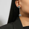 Handmade Alloy And Fabric Plaid Love Ball Pendant Earrings
